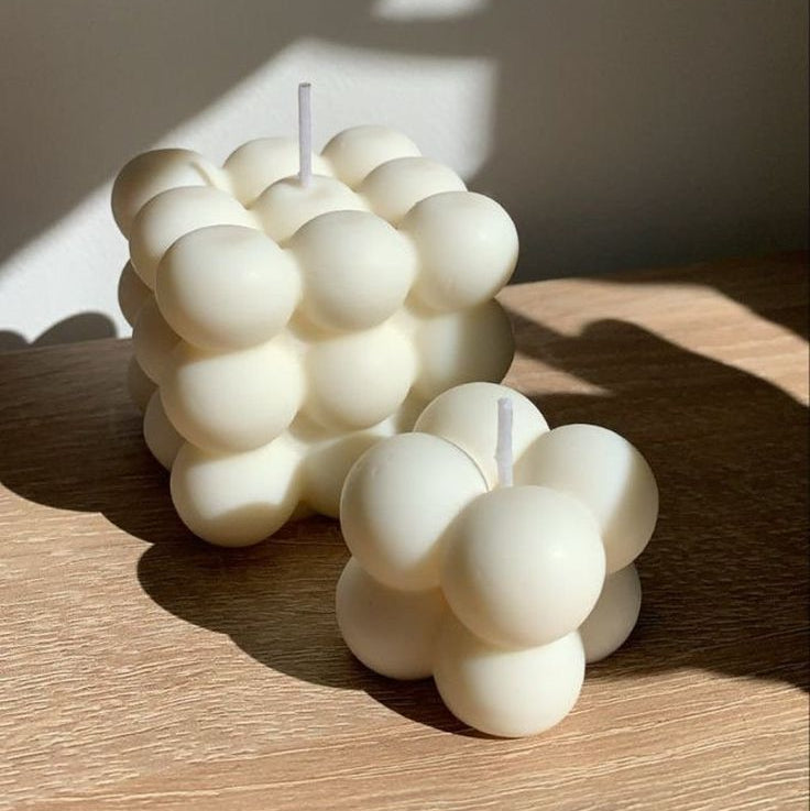 Handmade Scented Bubble Candle – Aesthetic Home Décor | Soy Wax Cube Candle | Unique Gift for Birthday, Wedding, or Self-Care