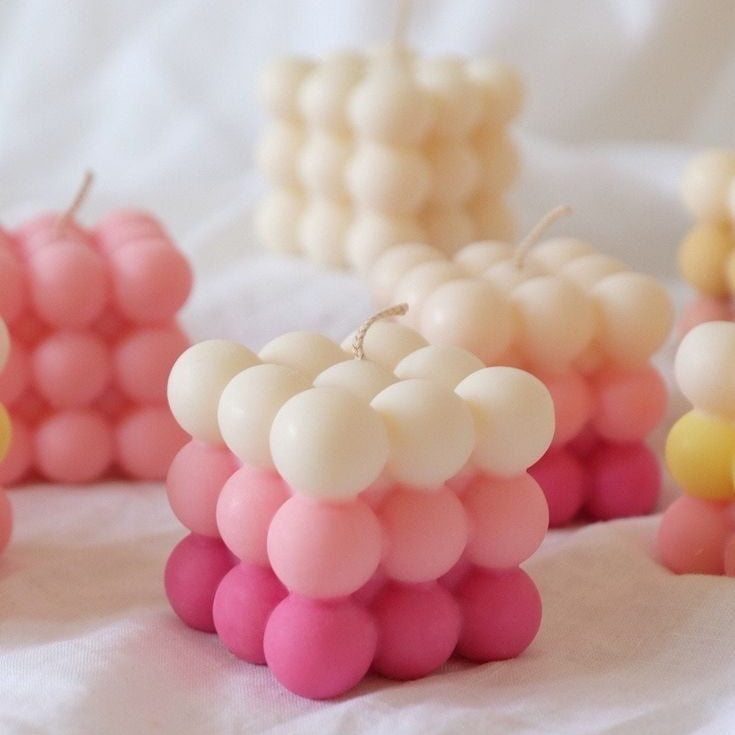 Handmade Scented Bubble Candle – Aesthetic Home Décor | Soy Wax Cube Candle | Unique Gift for Birthday, Wedding, or Self-Care